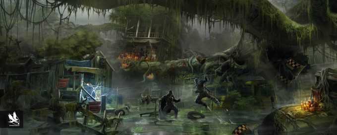 Injustice 2 Concept Art Atomhawk Design Swamp Thing Swamp Environment 01