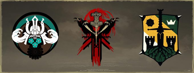 for honor game concept art remko troost faction emblems