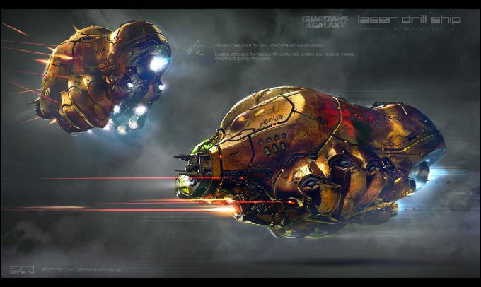 Guardians of the Galaxy Vol 2 Concept Art George Hull Laser Drill Ship 01