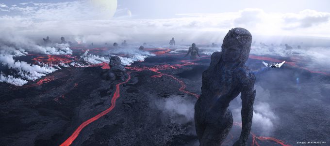 greg semkow concept art Lava field