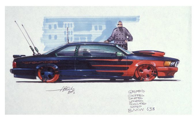 Back to the Future Part 2 concept art illustration John Bell Studio Griff BMW