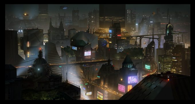 Blade Runner Inspired concept art illustrations 01 tony holmsten future cityview