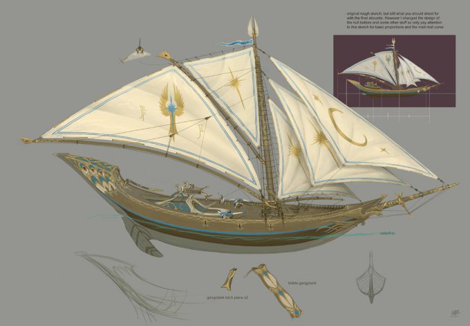 Sailing Ship Concept Art Illustration 01 Jonathan Kirtz