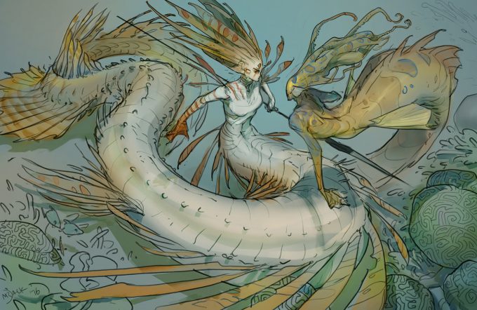 Mermaid Concept Art Illustration 01 Luke Mancini mermering