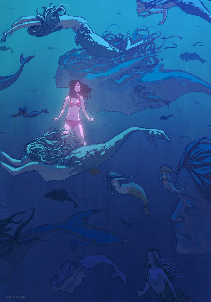 Mermaid Concept Art Illustration 01 Ricardo Bessa Mermaids