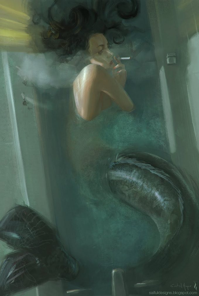 Mermaid Concept Art Illustration 01 Saiful Haque mermaid dark