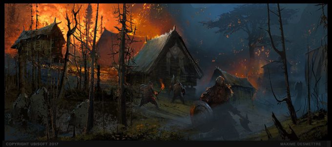 For Honor Game Concept Art Maxime Desmettre 01 Village Under Attack