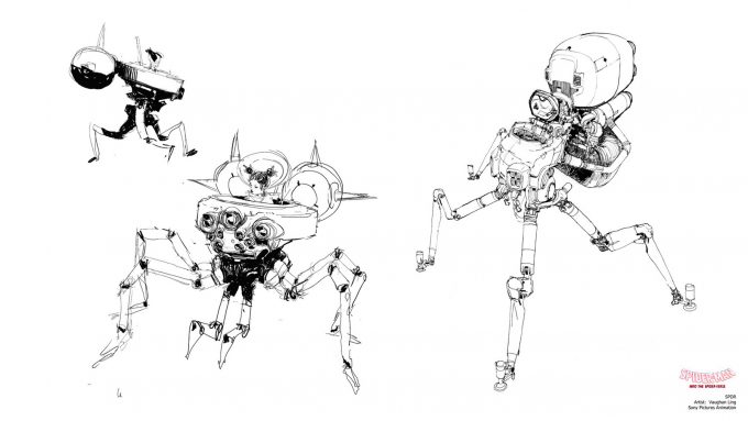 Spider Man Into the Spider Verse Concept Art Vaughan Ling spdr sketches spider type