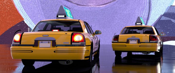 Spider Man Into the Spider Verse Concept Art Vaughan Ling taxi rear 2