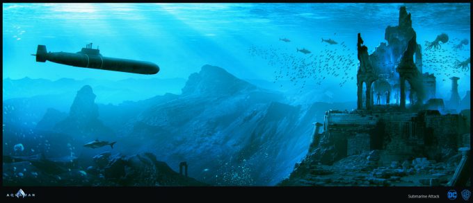 Aquaman Movie Concept Art 13 Submarine Attack 02
