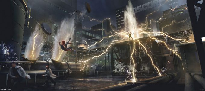 Spider Man PS4 Game Concept Art Dennis Chan Electro Fight Concept Final v02