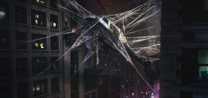 Spider Man PS4 Game Concept Art Dennis Chan HelicopterCrash Final v01