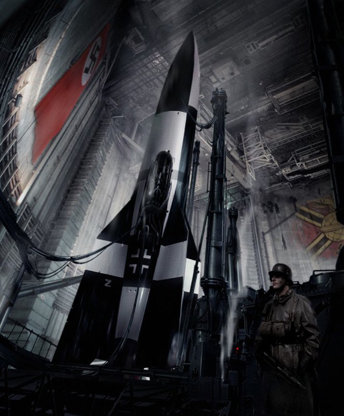 Matt Codd Concept Art - Nazi Space Rocket 