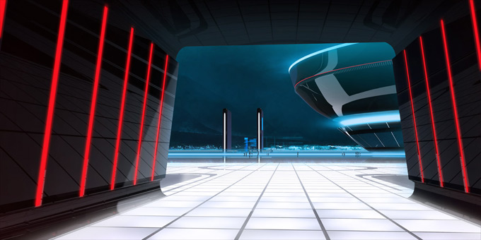 Tron: Uprising Concept and Background Painting by Darren Bacon