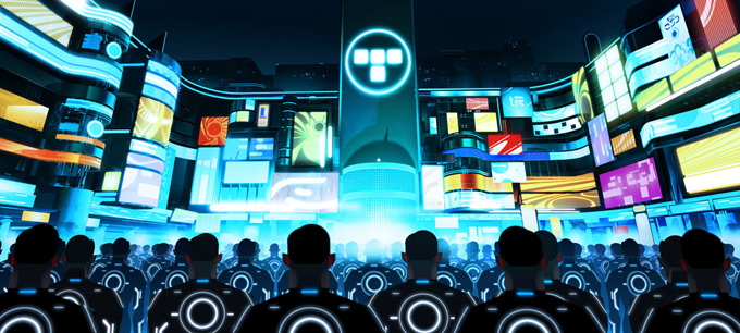 Tron: Uprising Concept and Background Painting by Darren Bacon