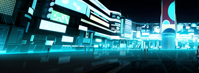 Tron: Uprising Concept and Background Painting by Darren Bacon