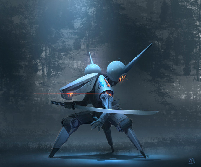 Robot Concept Art by Zen Wang
