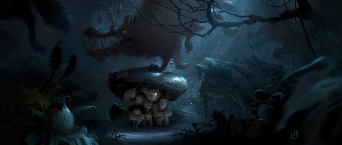 The Croods Visual Development Designs by Leighton Hickman