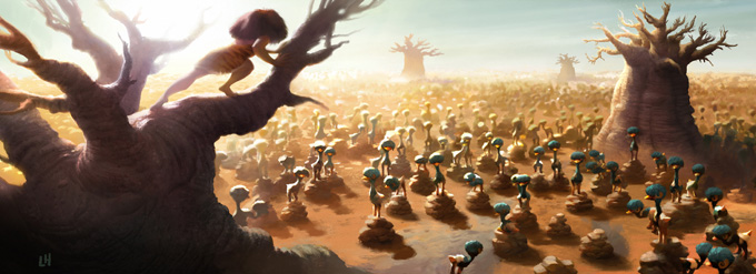 The Croods Visual Development Designs by Leighton Hickman