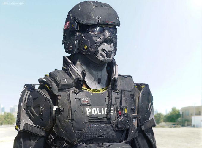 Mike Andrew Nash 3D Concept Design Vest Police Movie Front