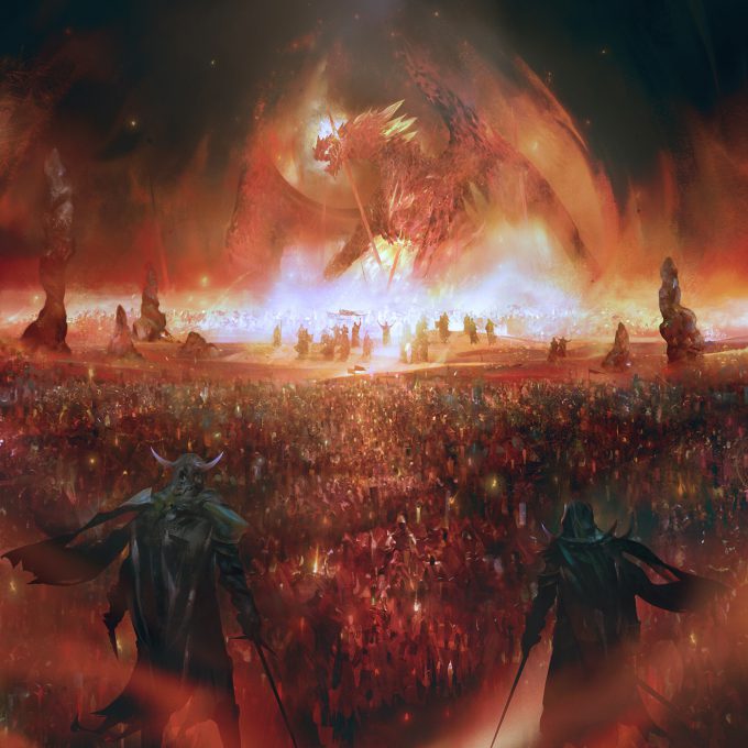 Guild Wars 2 Path of Fire cinematic art Simon Goinard pyre 1