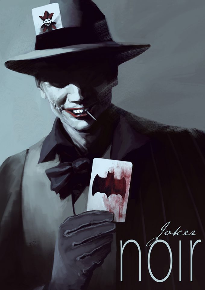 joker batman noir concept fan art HS