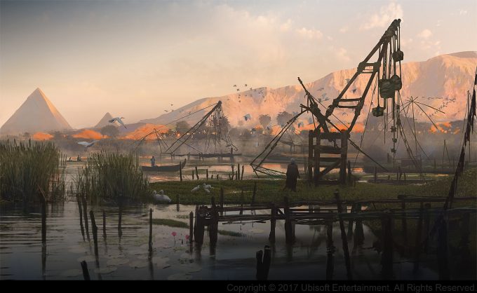 Assassins Creed Origins Concept Art Gilles Beloeil nile valley zone de peche