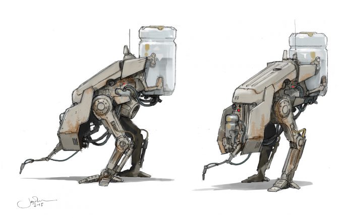 Star Wars Rogue One Concept Art Jake Lunt Agricultural Droid