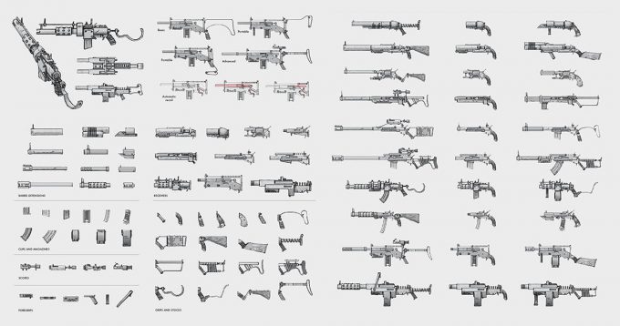 Fallout 4 concept art IN guns weapons