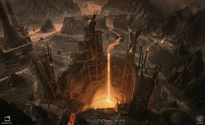 Middle earth Shadow of War Concept Art george rushing balrog pit