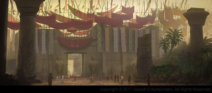 Assassins Creed Origins Concept Art Gilles Beloeil arene crocodilopolis entrance color