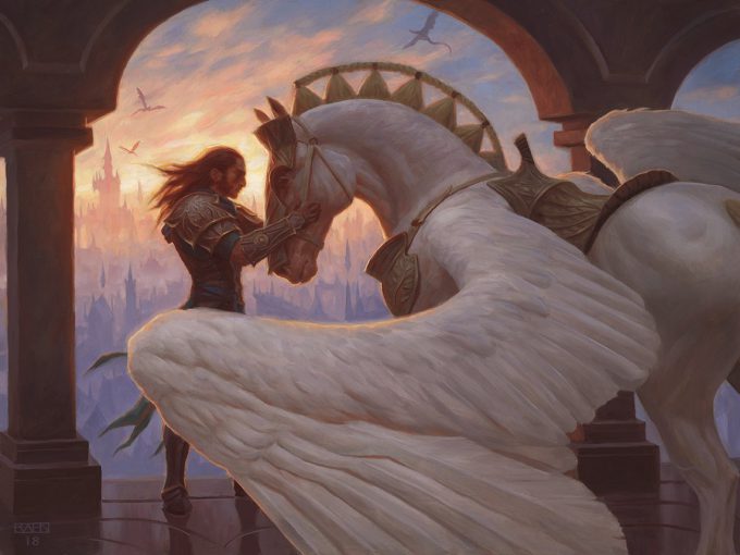 Trusted Pegasus War of the Spark MTG Illustration Art Chris Rahn
