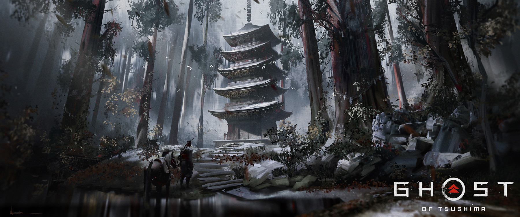 Image] Cover concept art i made for Ghost of Tsushima