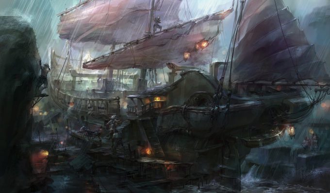 Sailing Ship Concept Art Illustration 01 Yuanda Yu AOW Pirates Bay