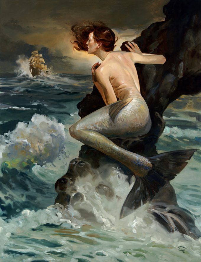 Mermaid Concept Art Illustration 01 Kai Carpenter Mermaid and Ship