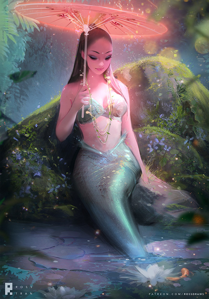 Mermaid Concept Art Illustration 01 Ross Tran