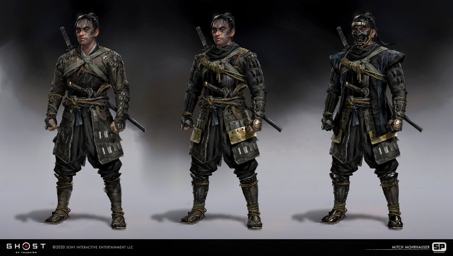 Ghost Of Tsushima concept art mitch mohrhauser jin ghost armor 1